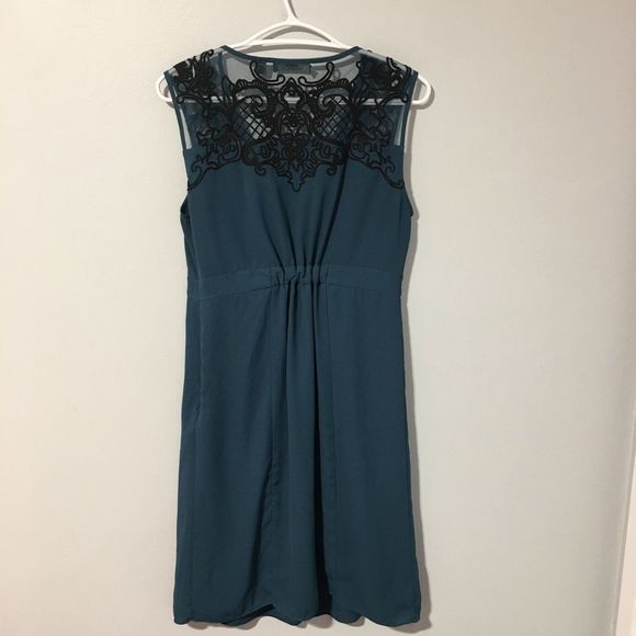 Mexx Metropolitan Crepe Lace Dress Evening Sleeveless Dress Size 6 - Picture 3 of 8